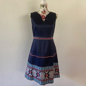 Embroidery sleeveless satin dress